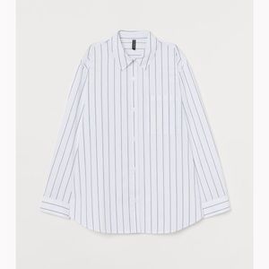 H&M oversized poplin shirt Striped, NWT, button down, never worn, Size S